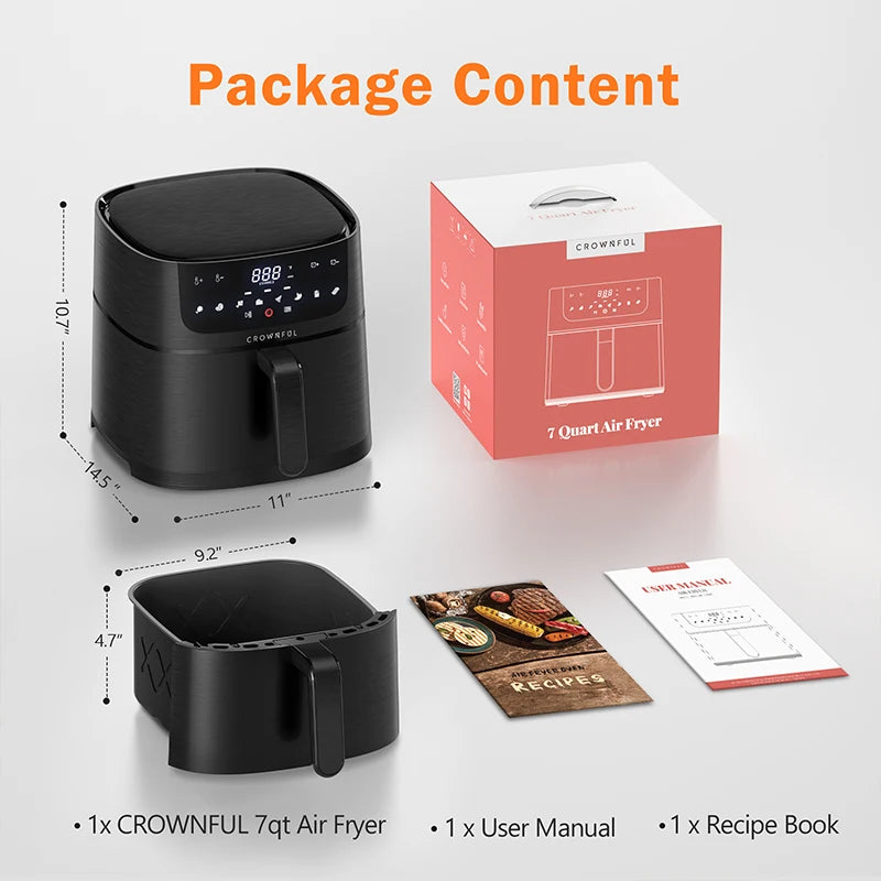 Ljustra 7L Touch Screen Air Fryer with 8 Cooking Programs Oilless Cooker