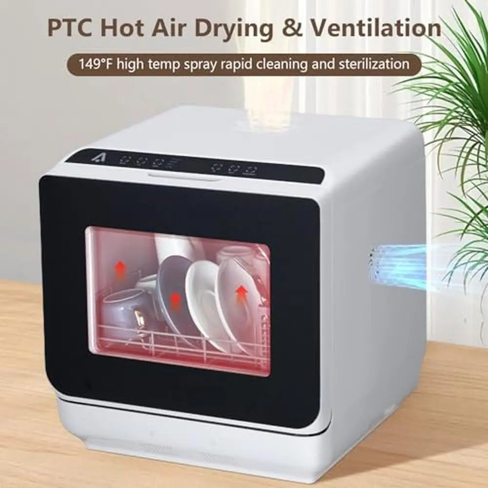 Portable Countertop Dishwasher 5 Programs High Temp Cleaning