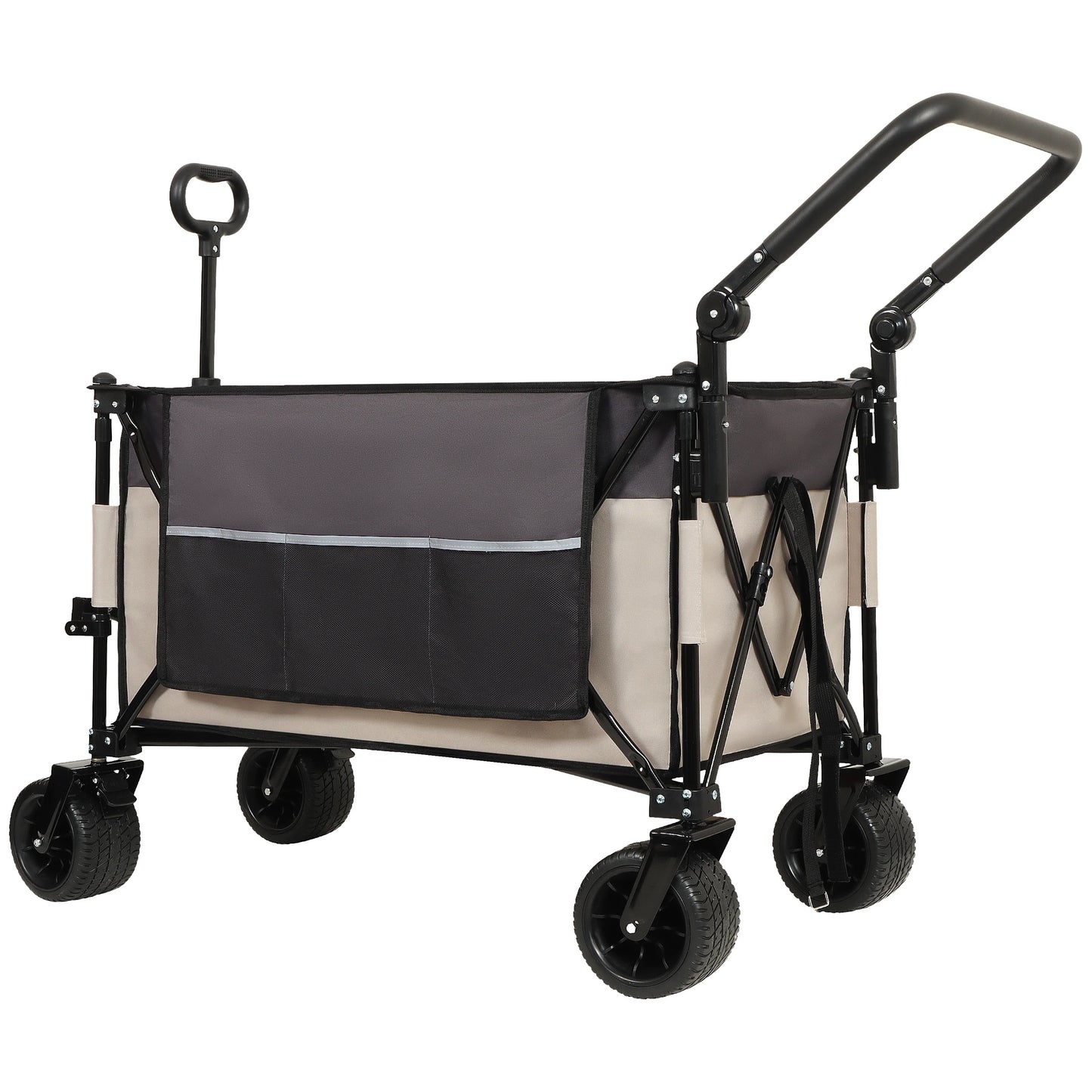 Multi-Functional Push-Pull Folding Wagon Cart Heavy-Duty All-Terrain Wheels
