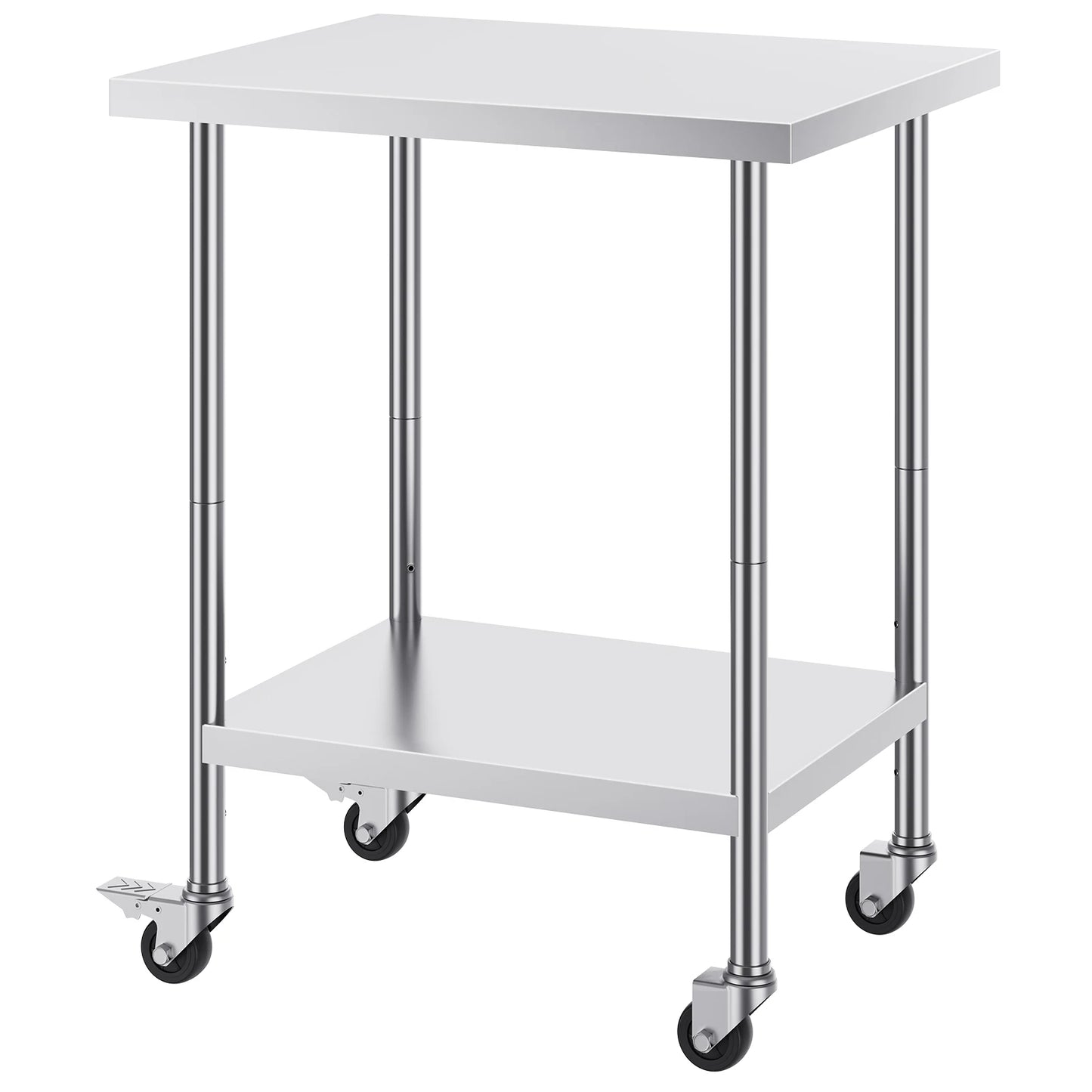 Heavy Duty Stainless Steel Work Table with Wheels Adjustable Height