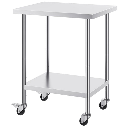 Heavy Duty Stainless Steel Work Table with Wheels Adjustable Height