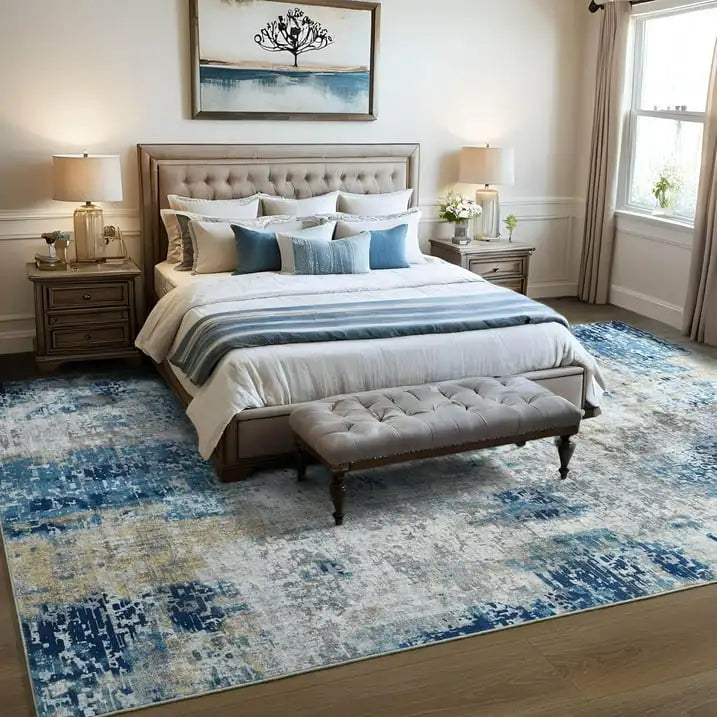 Modern Abstract Fluffy Area Rug for Living Room Bedroom Home Decor