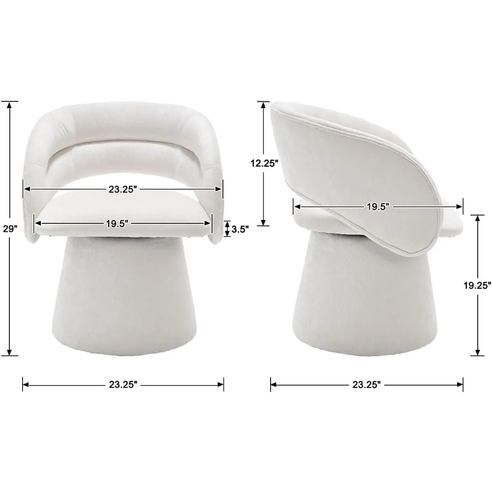 Swivel Barrel Dining Chairs Set of 2 Mid Century Modern Accent Armchairs