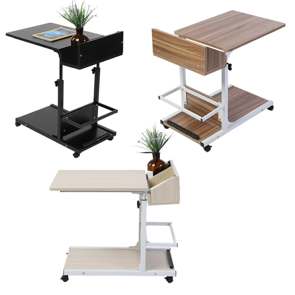 Portable Multifunctional Removable Laptop Desk with Wheels and Drawer