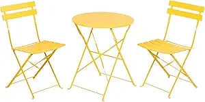Grand Patio Premium Folding Bistro Set 3 Piece Outdoor Furniture