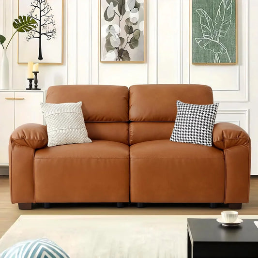 Ljustra Modular Sofa Couch Loveseat with Pillow Armrest Leather