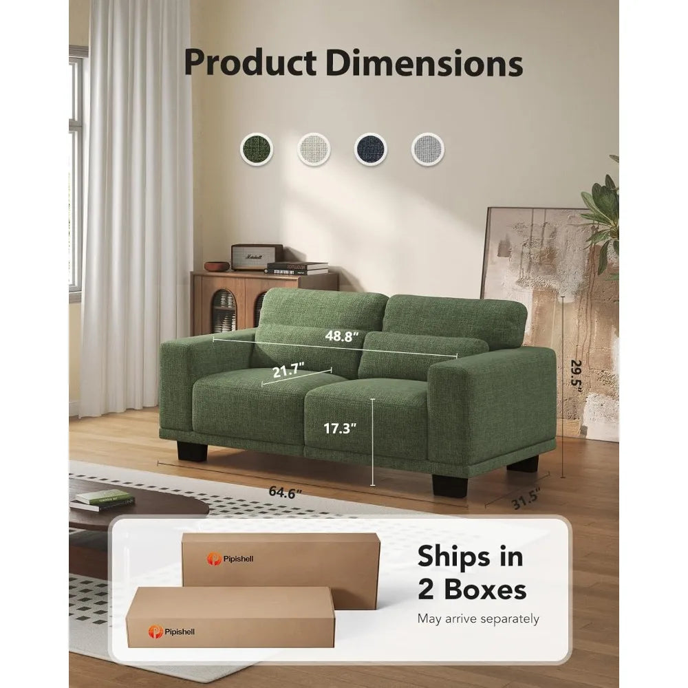 Ljustra Modern Loveseat Sofa 65" Comfortable Deep Seat Wide Armrests