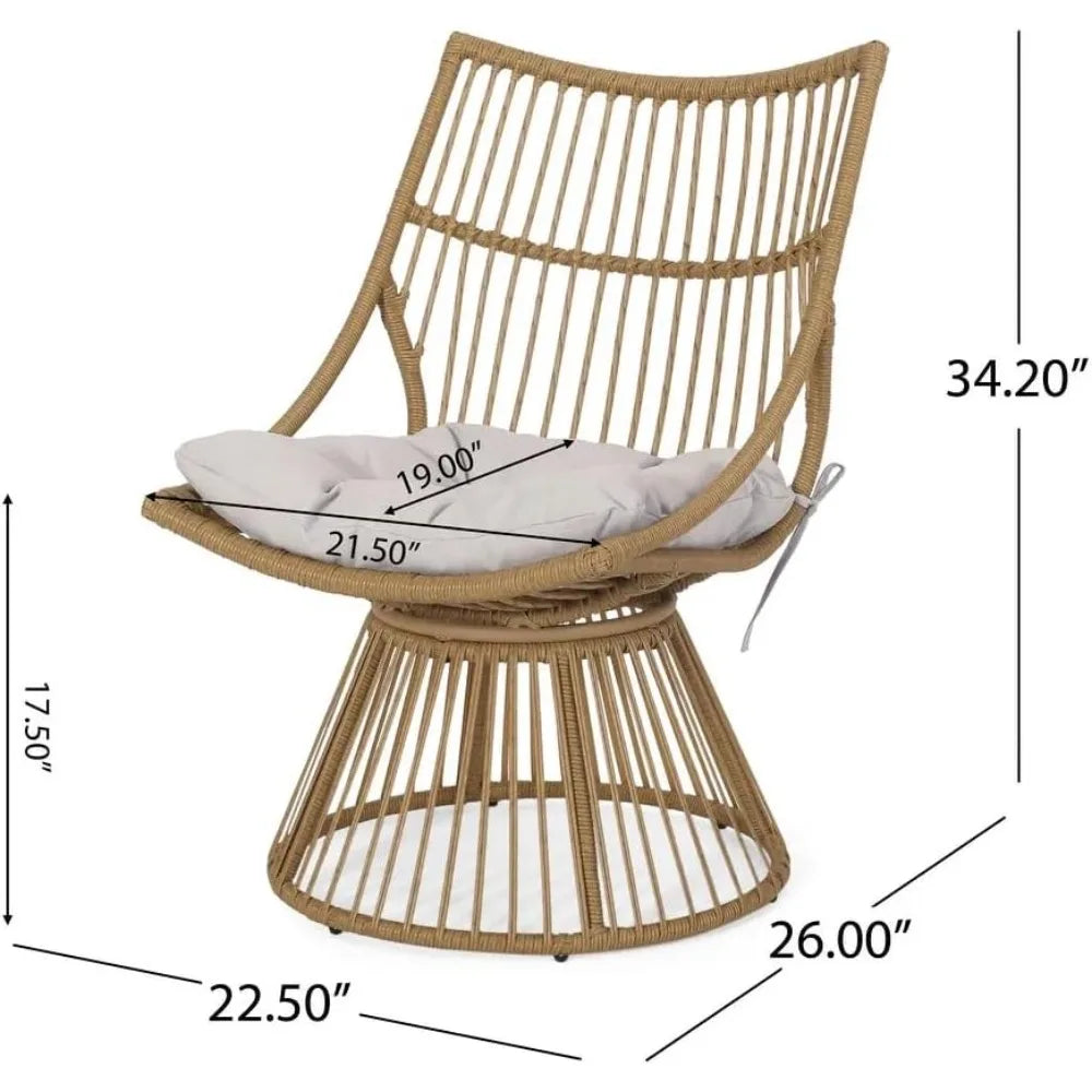 Outdoor Wicker Bistro Patio Furniture Set Retro High Back Chair Table