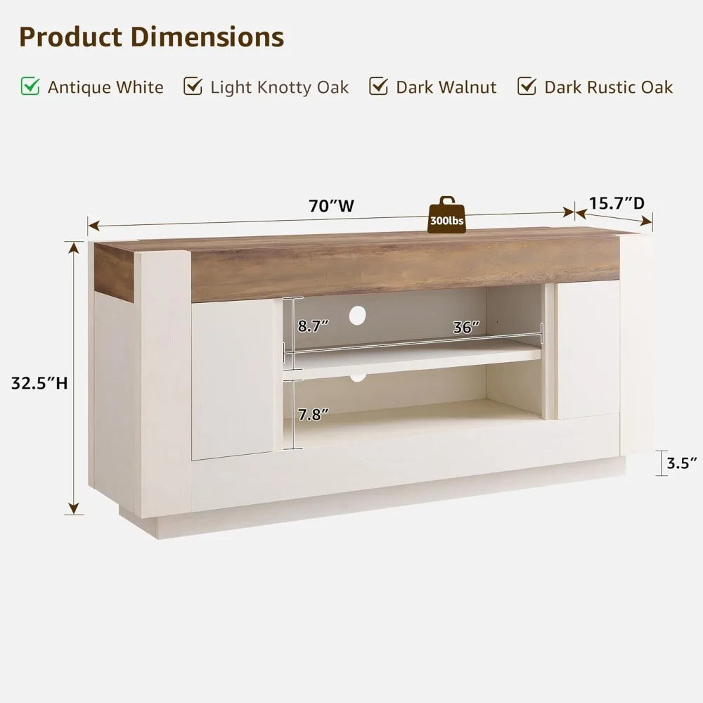 Modern 70 Inch TV Stand Entertainment Center for TVs Up to 80 Inches