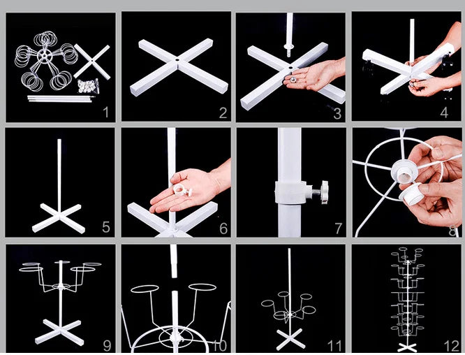 7-Tier Rotating Hat Rack with 35 Rests Durable Iron Easy Assembly