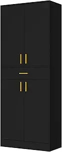 Ljustra 71 Inch Tall Pantry Cabinet Storage with Doors and Shelves