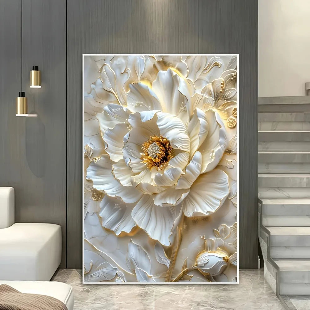 Modern Abstract Floral Canvas Art Print Frameless Wall Decoration