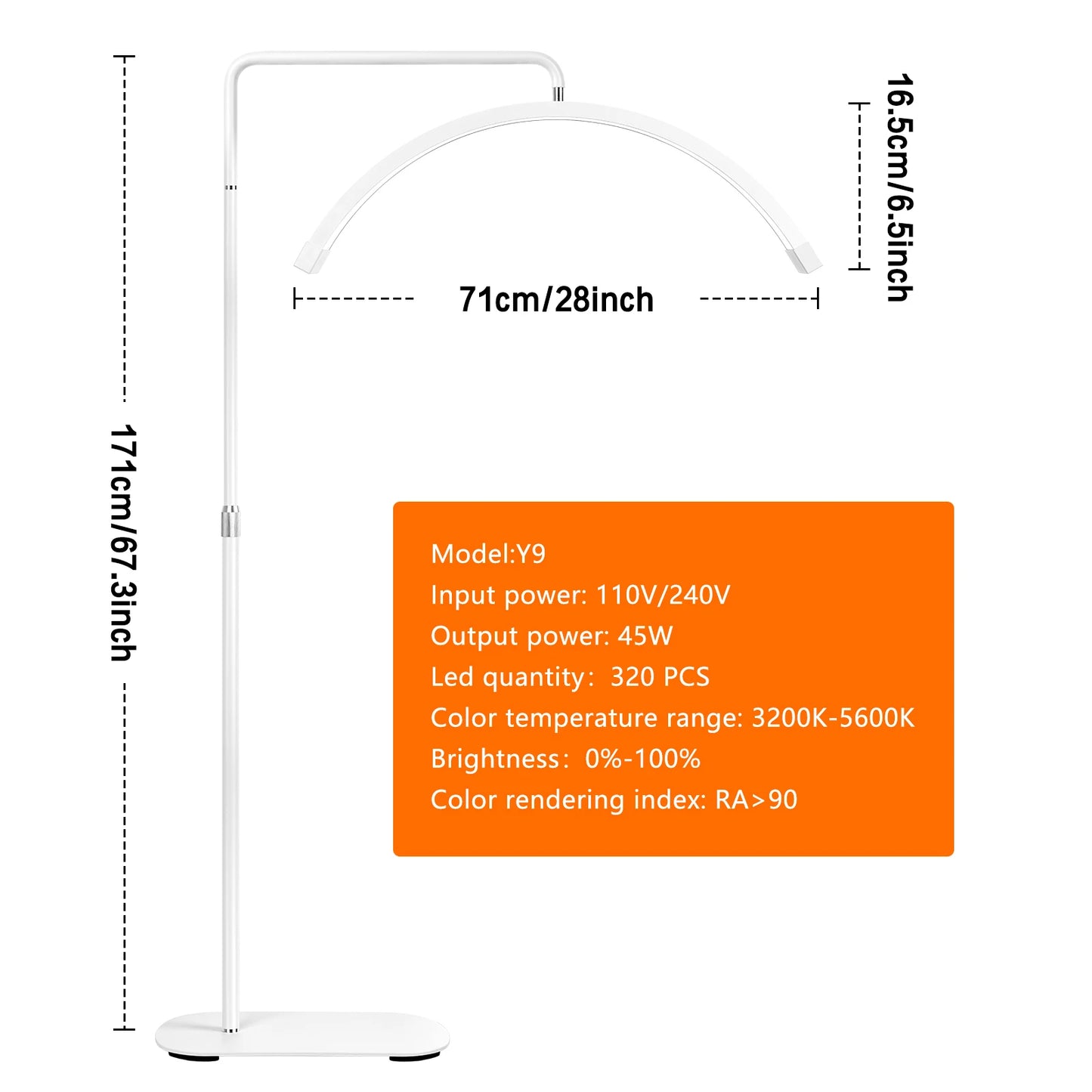 Fosoto Half-moon LED Video Light for Beauty Salon Tattoo Eyelash Work