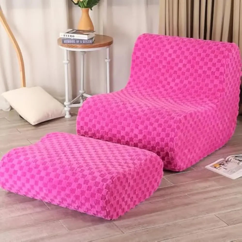 Ljustra Bean Bag Sofa Chair with Footstool Modern Floor Seating