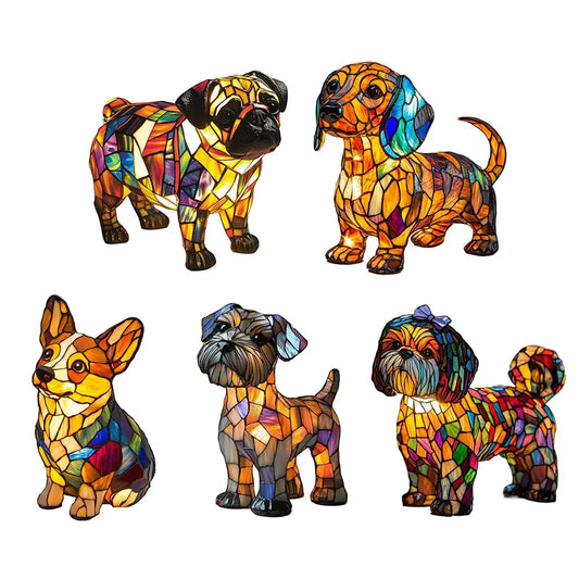 Resin Dog Series Night Light Cute Pet Dog Themed LED Table Lamp