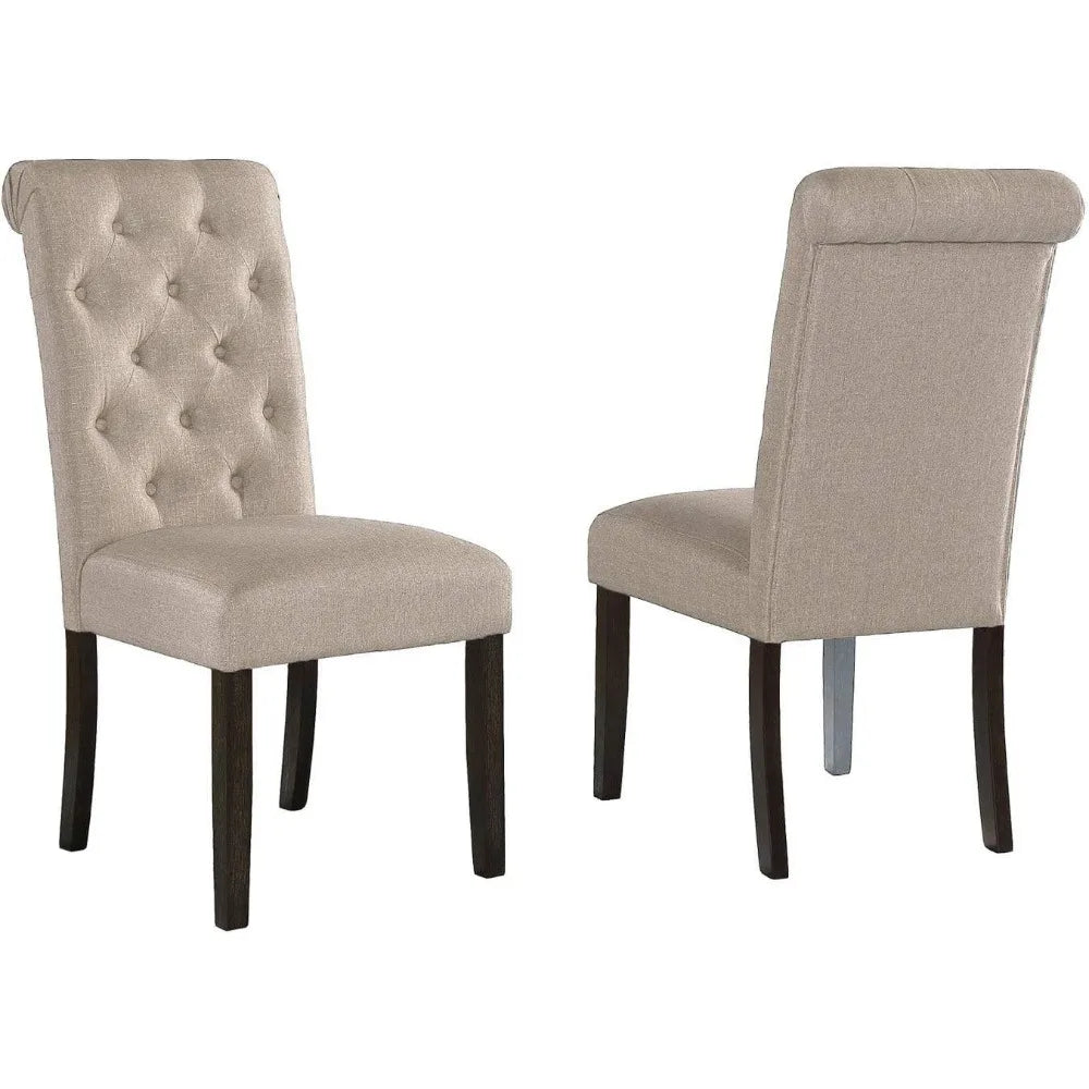 Leviton Solid Wood Tufted Parsons Dining Chairs Set of 2 Modern Furniture
