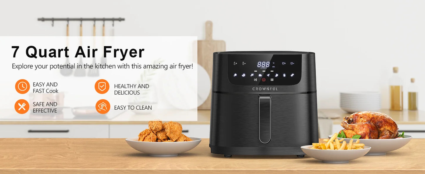 Ljustra 7L Touch Screen Air Fryer with 8 Cooking Programs Oilless Cooker