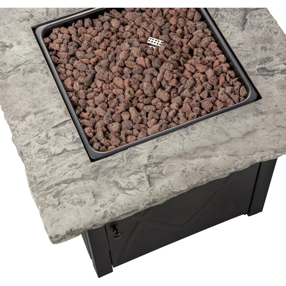 30 Inch Propane Gas Outdoor Fire Table with Stainless Steel Top
