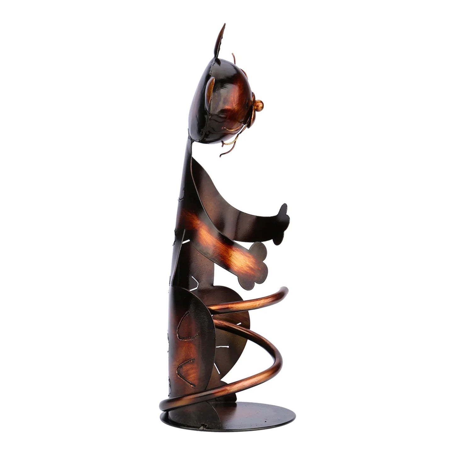 Ljustra Cat Shaped Wine Holder Metal Sculpture Home Decor Practical Art