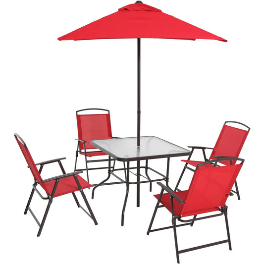 Albany Lane Outdoor Steel 6-Piece Patio Dining Set with Umbrella