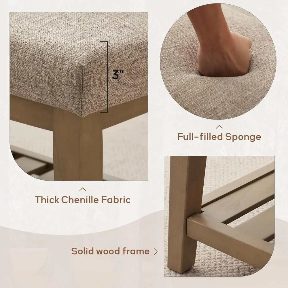 Ljustra Entryway Shoe Bench Upholstered Storage Ottoman Modern Design