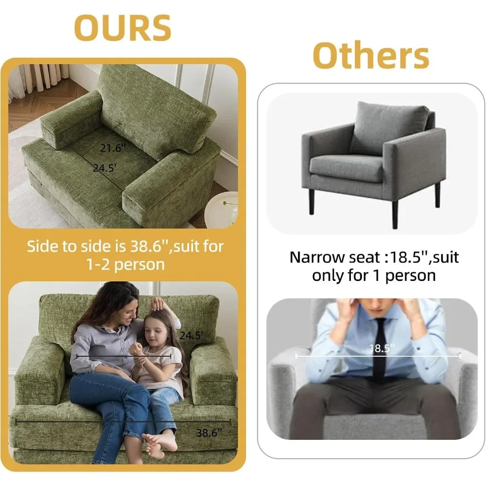 Cloud-Like Oversized Accent Chair Ultra-Plush Relaxation Comfort