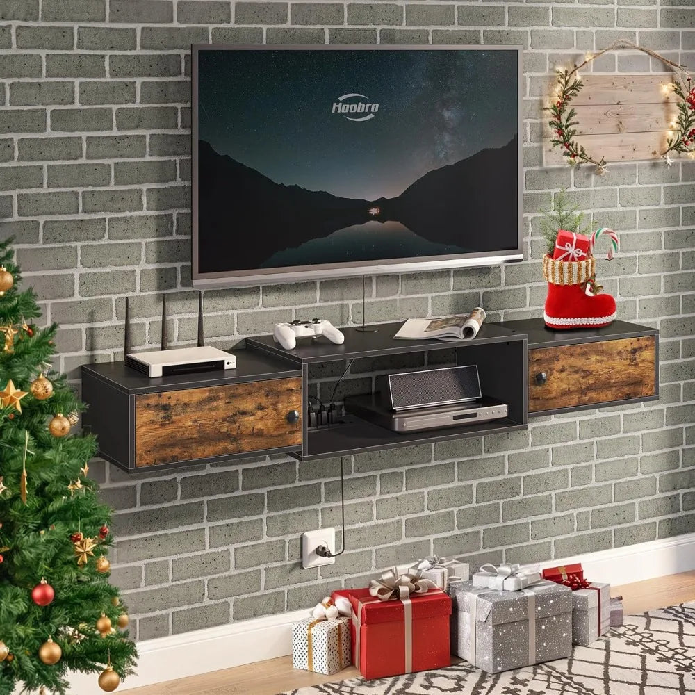 55 Inch Floating TV Stand Modern Wall Mounted Media Console Shelf
