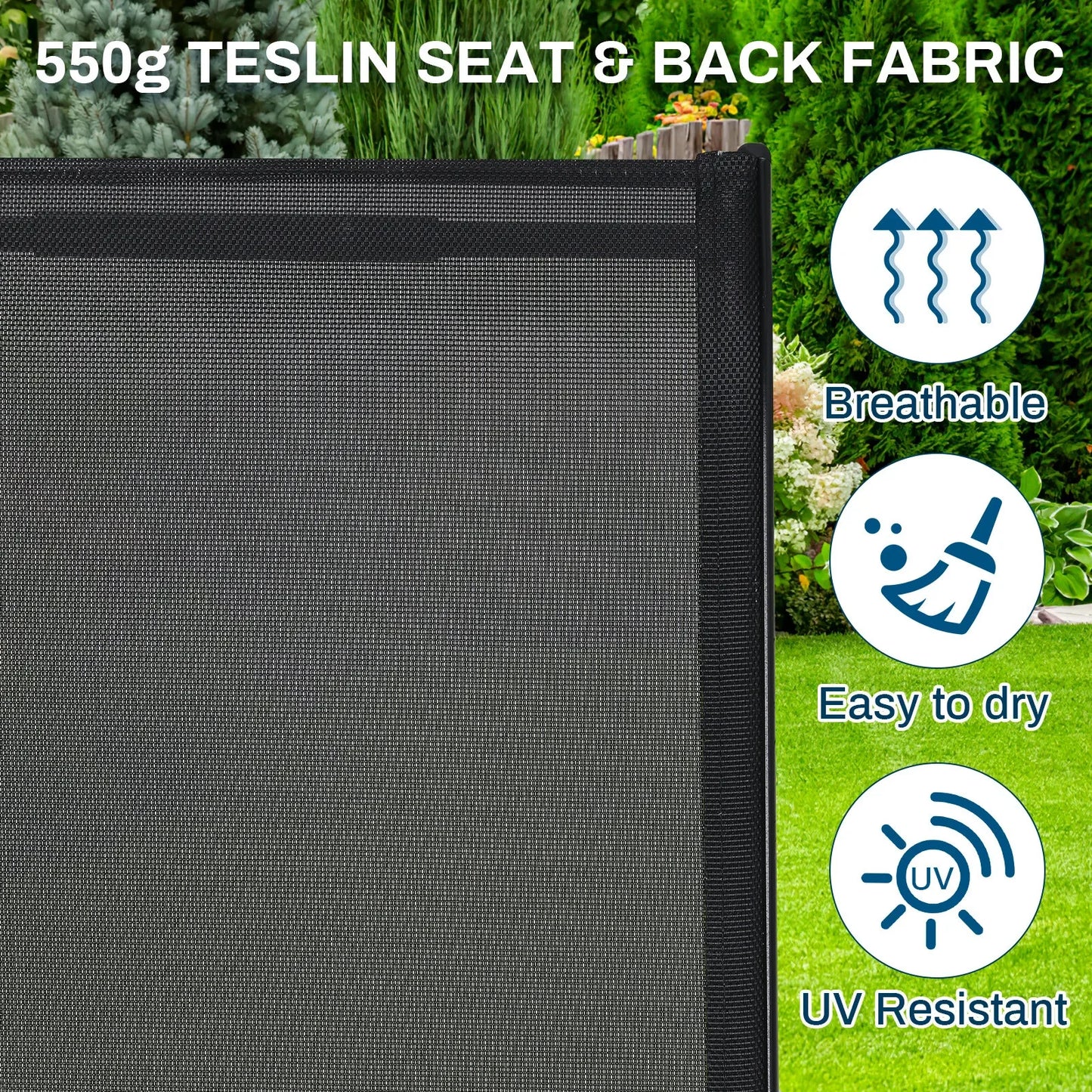 Patio Chairs Set of 6 Stackable Outdoor Dining Chairs All Weather