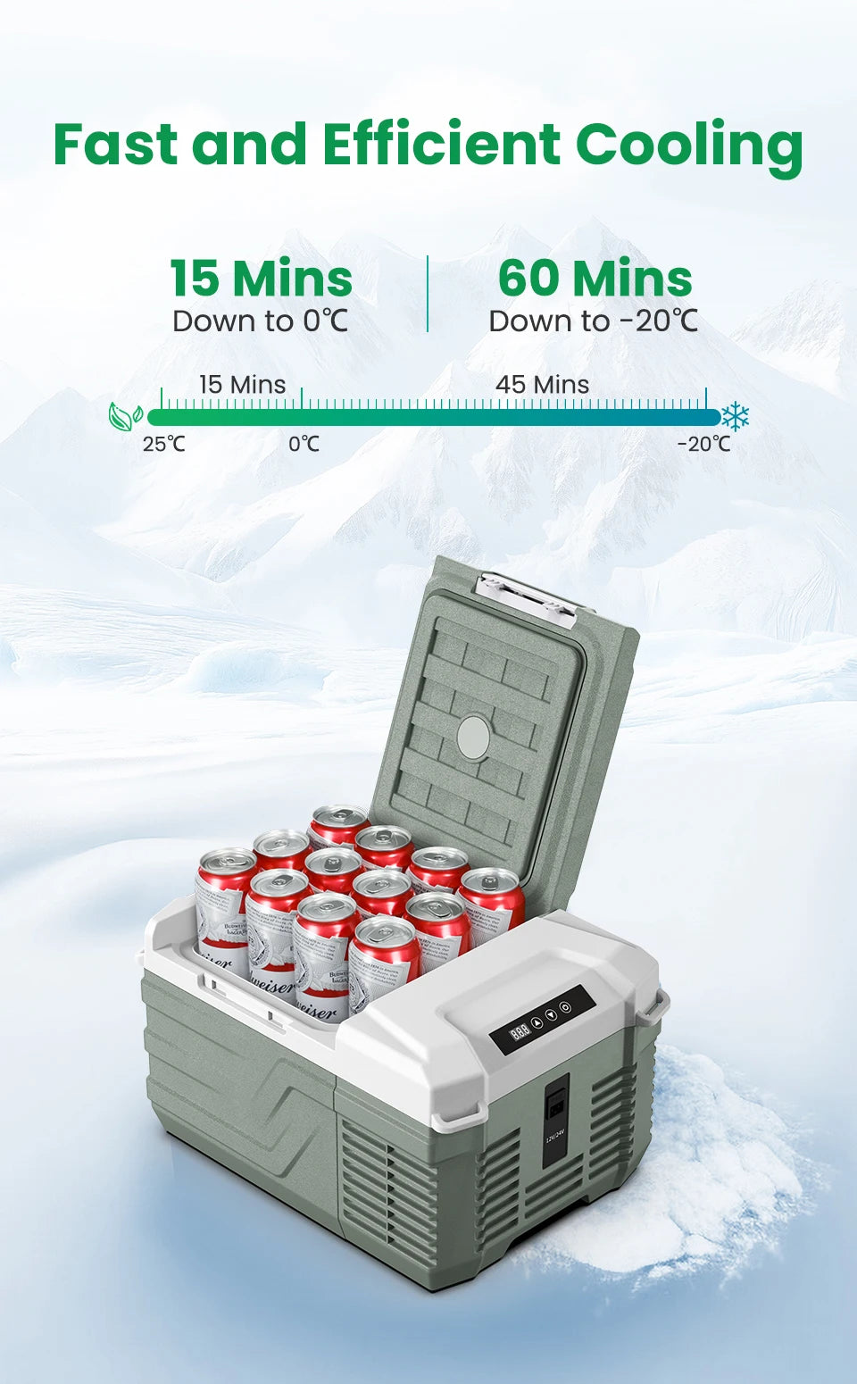 Ljustra 9L Portable Refrigerator 12V 24V Mini Freezer for Camping Outdoor