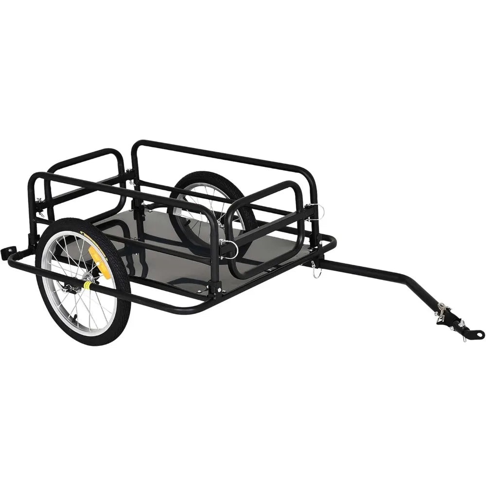 Bike Cargo Trailer Foldable Heavy Duty Universal Hitch Bicycle Wagon