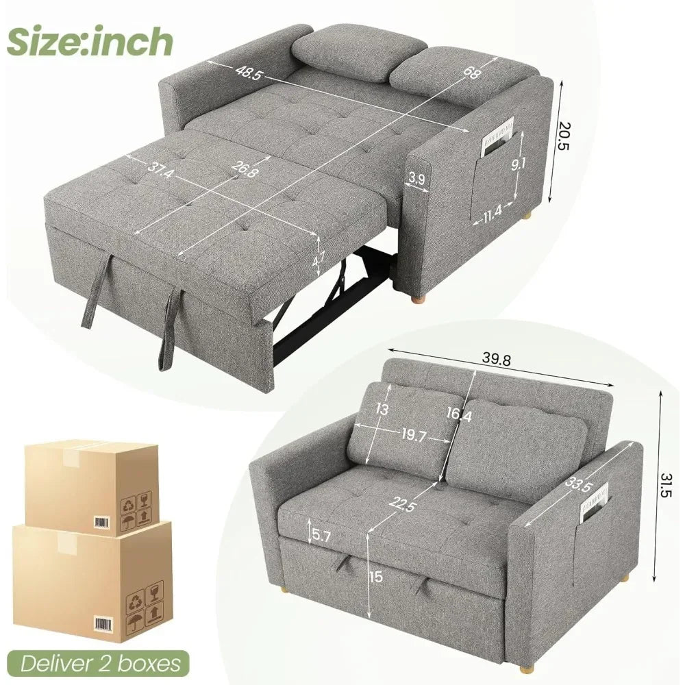 Ljustra Convertible Sofa Bed 3-in-1 Sleeper Loveseat Futon Couch