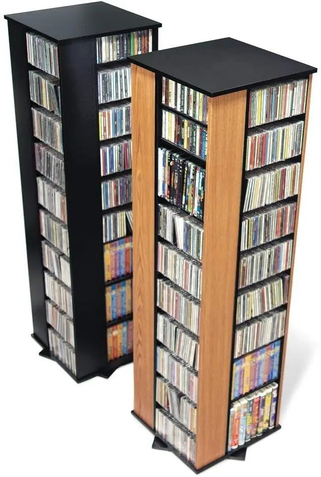 Ljustra Large 4-Sided Spinning Tower Adjustable Shelves Wood Storage