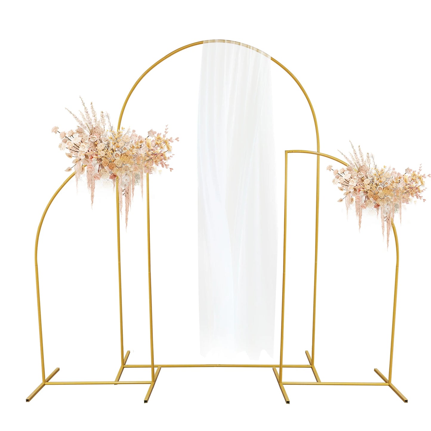 Golden Wedding Arch Metal Frame Party Background Decor for Events
