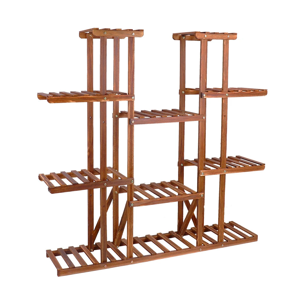 Wooden Plant Shelf Multi-Tier Display Stand for Indoor Outdoor Use