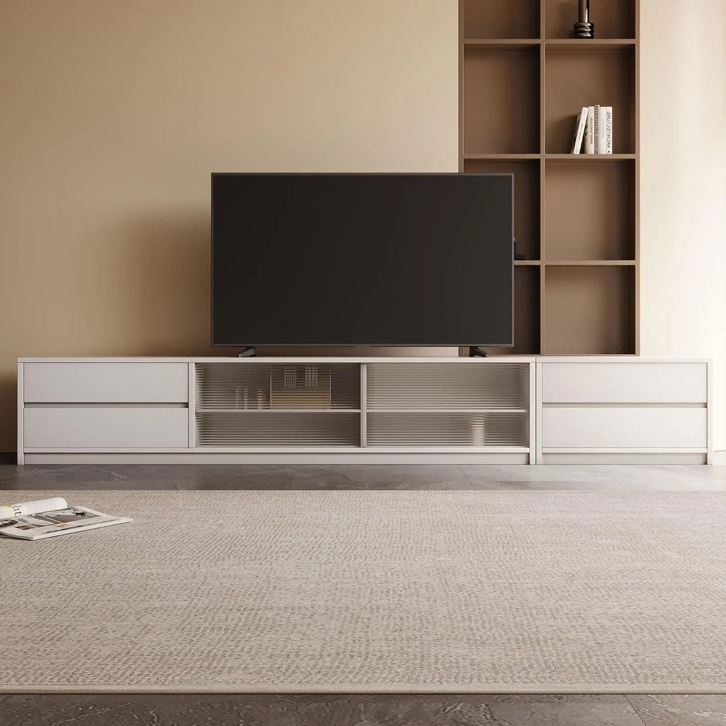 Modern 2-Drawer Side Cabinet Versatile Storage Nightstand Sofa Table