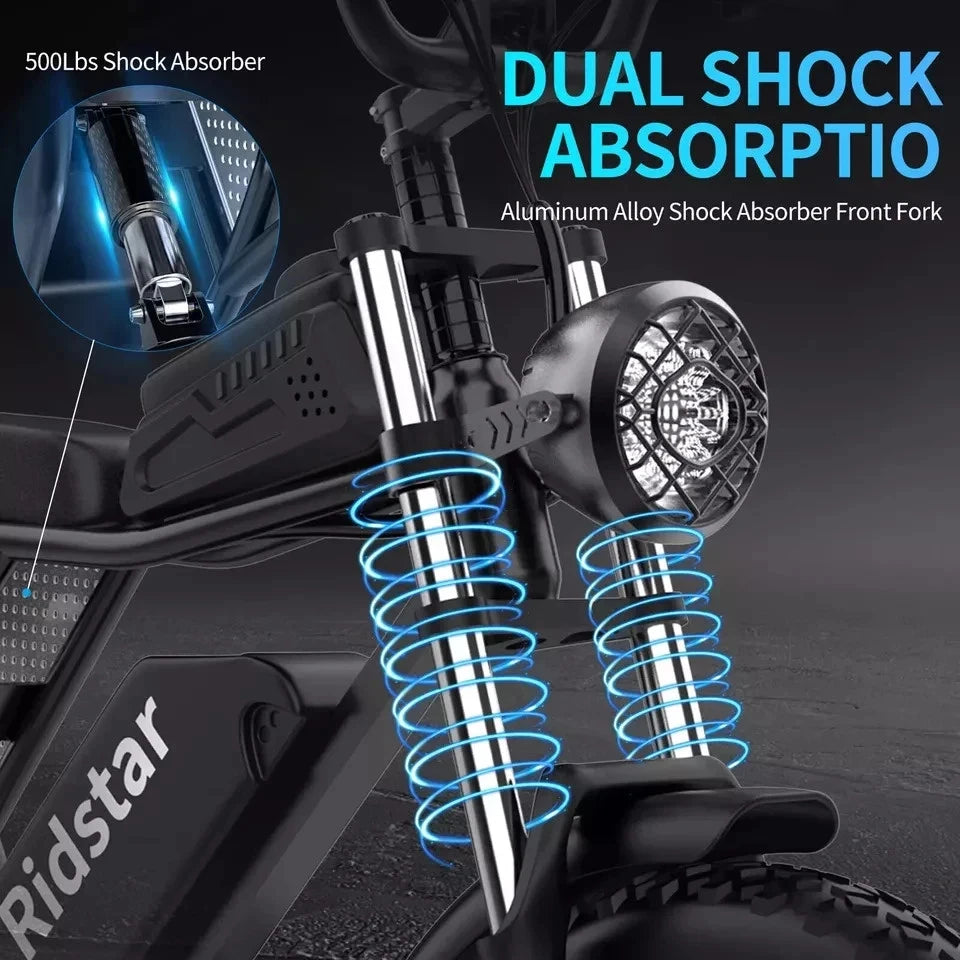 Ridstar 3000W Electric Bike 52V Dual Motor Fat Tire Mountain Bicycle