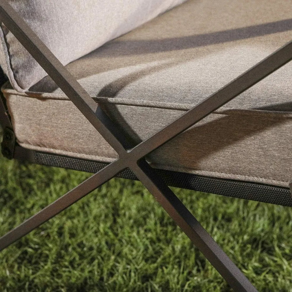 3 Piece Bistro Set Patio Rocking Chairs Glass-Top Table Outdoor Furniture