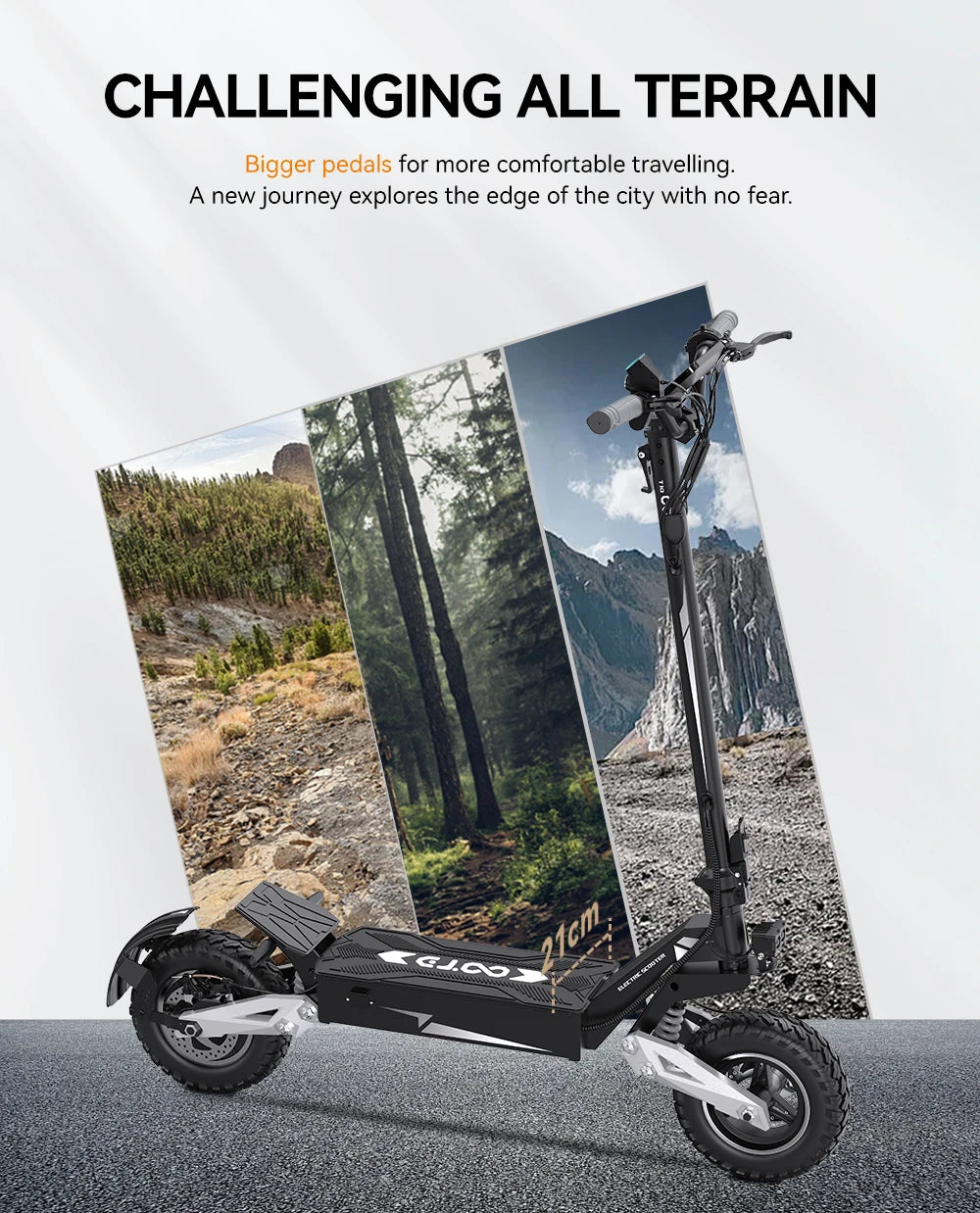 Ljustra Electric Scooter 31mph 900W Off-Road Adult E-Scooter