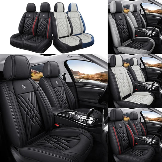 5-Seats Car Seat Cover Full Set Universal PU Leather Waterproof Protectors