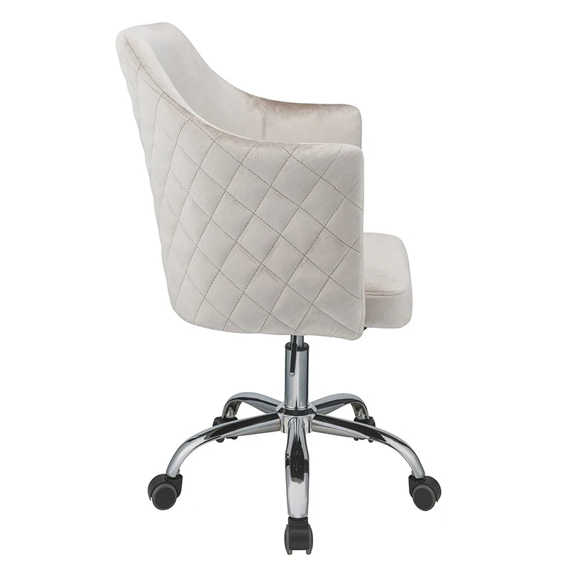 Champagne Chrome Swivel Office Chair Ergonomic Modern Design