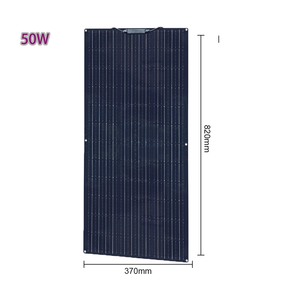 Ljustra 12V 50W Flexible Solar Panel Charger for Car Boat Home Camper