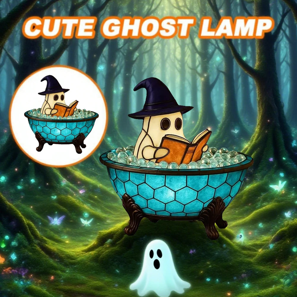 LED Ghost Bubble Bath Lamp Halloween Night Light Home Decor Accent