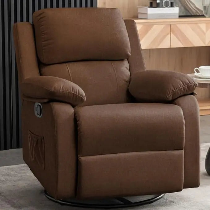 360 Swivel Rocker Recliner Chair for Small Spaces Upholstered Glider