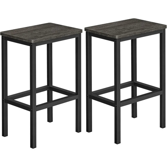 Bar Stools Set of 2 Industrial Kitchen Breakfast Chairs Footrest