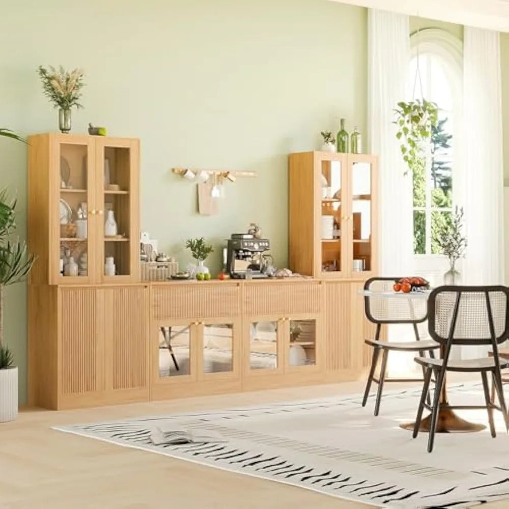 Large 4-Piece TV Stand with Bookshelves for TVs up to 75 Inches