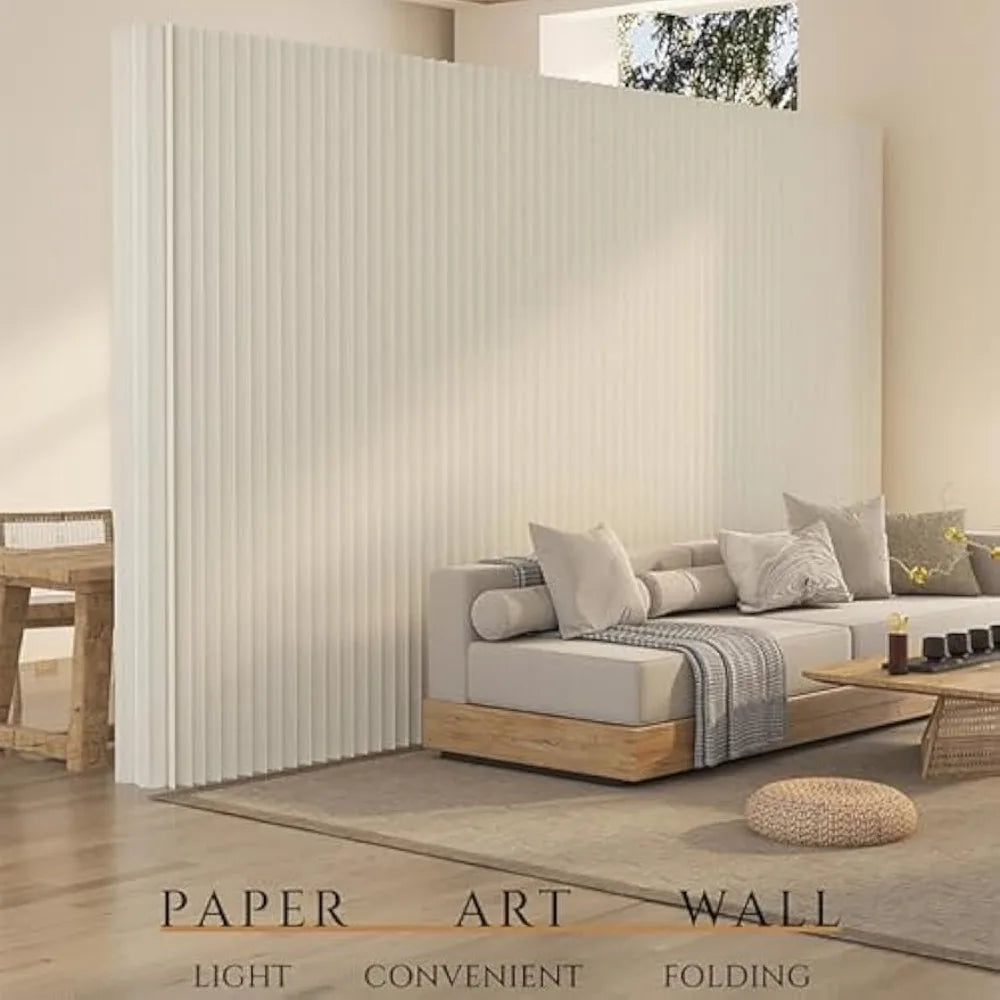 Custom Folding Paper Room Divider Lightweight Freestanding Privacy Screen