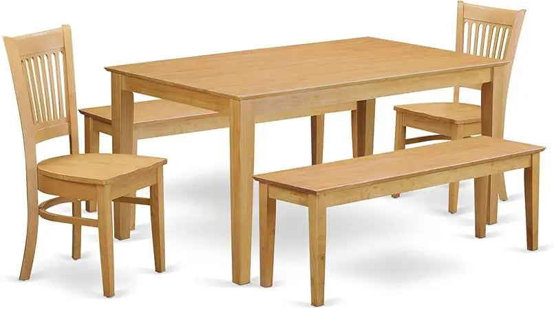 Ljustra 7 Piece Dining Table Set Rectangular Wooden Table 6 Chairs