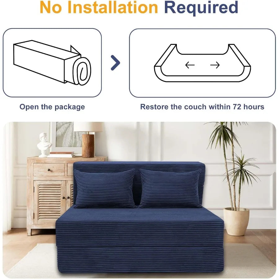 Ljustra Convertible Sofa Bed Loveseat Memory Foam Modern Small Couch