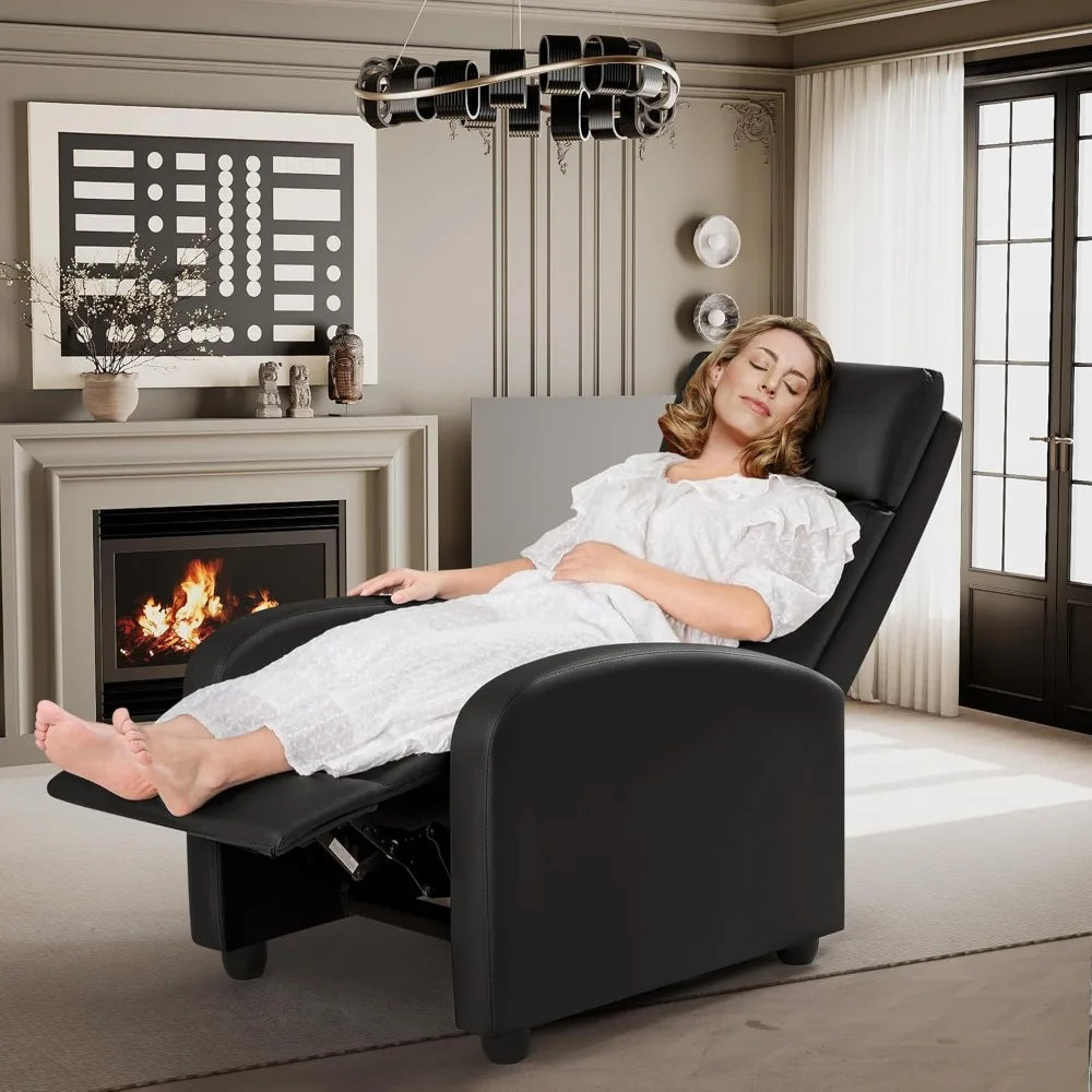 Modern Adjustable PU Leather Recliner Chair for Living Room Theater