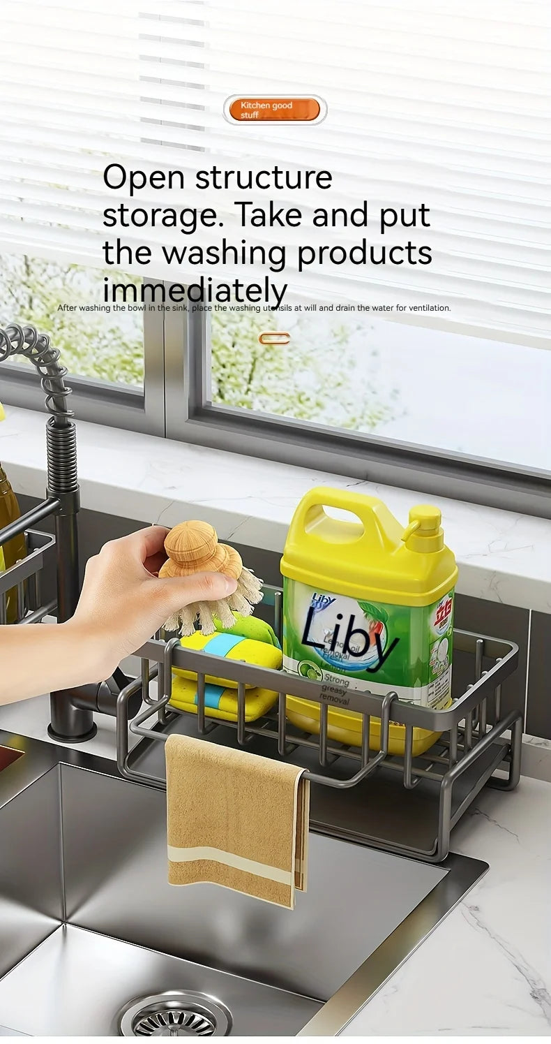 Multi-Functional Sink Caddy Organizer Kitchen Storage Sponge Drain Rack